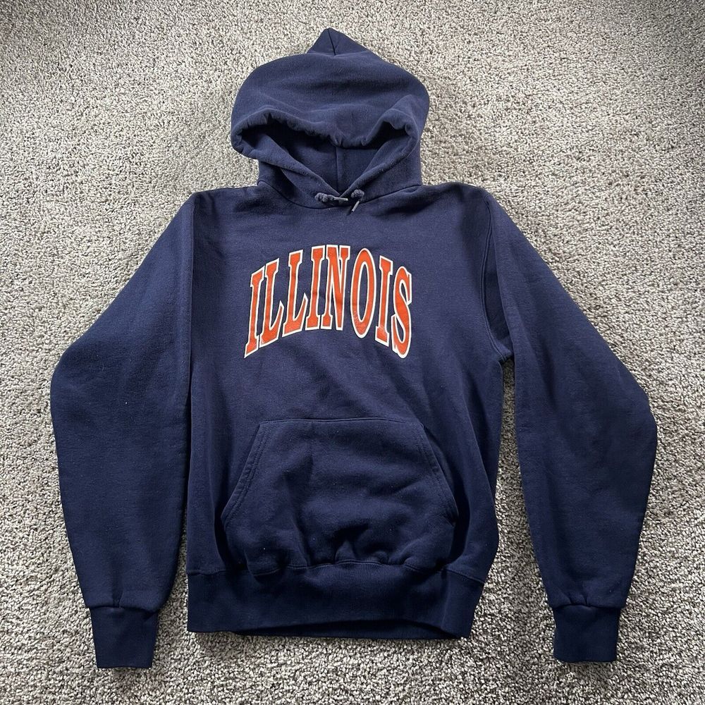 Vintage Illinois Fighting Illini Sweater Mens Medium 70s Streetwear Hoodie USA